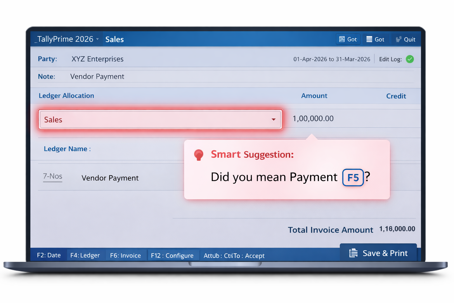 TallyPrime AI Error Detection and SmartFind Suggestion