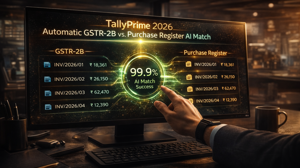 Automatic GSTR-2B vs. Purchase Register AI Match TallyPrime 2026