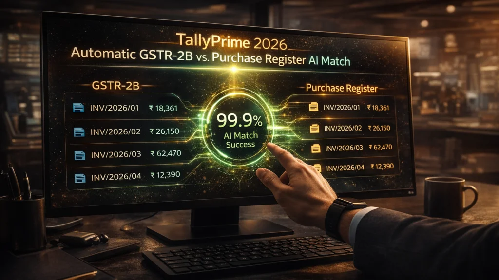 Automatic GSTR-2B vs. Purchase Register AI Match TallyPrime 2026
